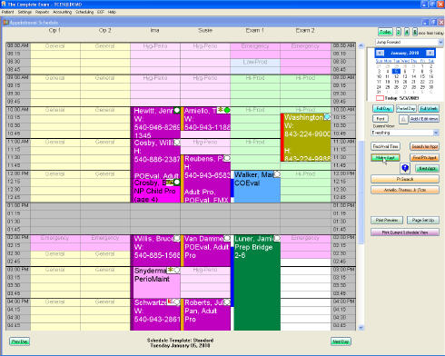 tce administrative functions electronic appointment book